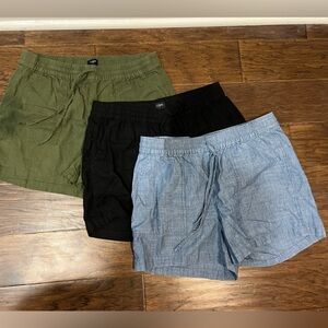 J. Crew Factory linen drawstring shorts lot of 3